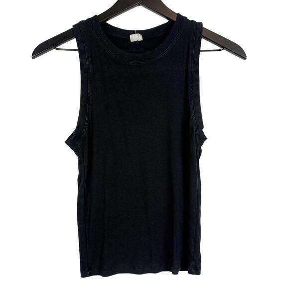 Wilfred Free Aritzia Ribbed High Neck Tank Top Black - S - Picture 1 of 7